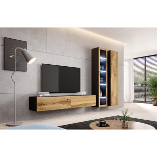 Cama living room cabinet set VIGO 3 black/wotan oak