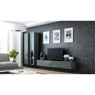 Cama Living room cabinet set VIGO 3 grey/grey gloss