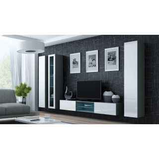 Cama Living room cabinet set VIGO 17 grey/white gloss