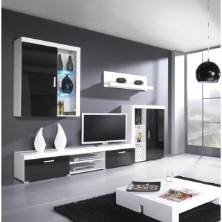Cama living room storage set SAMBA A white/black gloss