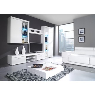 Cama high display cabinet SAMBA white/white gloss
