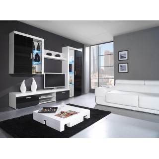 Cama high display cabinet SAMBA white/black gloss