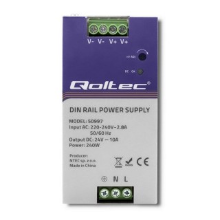 Qoltec 50997 DIN rail power supply | 240W | 24V | 10A