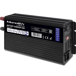 Qoltec 51956 Smart Monolith charger for LiFePO4 AGM GEL SLA batteries | 40A | 12V