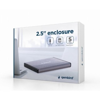 Gembird EE2-U3S-3-LG storage drive enclosure HDD enclosure Light grey 2.5"