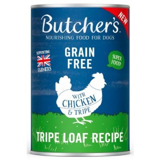 BUTCHER'S Original Tripe Chicken and Rumen Pate - wet dog food - 400g