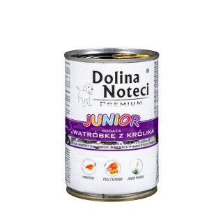 Dolina Noteci Premium Junior rabbit liver rich wet food for medium and large breed puppies - 400g