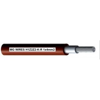 Photovoltaic cable // MG Wires // 1x4mm2, 0.6/1kV red H1Z2Z2-K-R-4mm2 RD, 500m spool