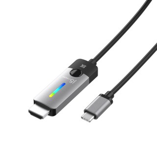 Adapter j5create USB-C to HDMI 2.1 8K Cable (USB-C m - 8K HDMI m 1.8m; colour silver black) JCC157-N