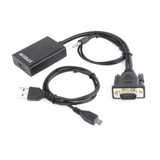 Gembird A-VGA-HDMI-01 video cable adapter 0.15 m HDMI Type A (Standard) VGA (D-Sub) Black