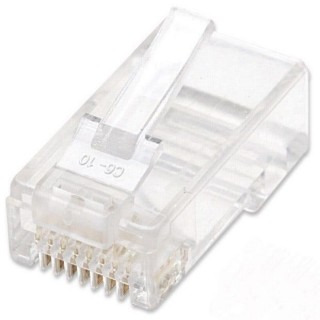 Intellinet RJ45 Modular Plugs, Cat6, UTP, 2-prong, for stranded wire, 15 µ gold plated contacts, 100 pack