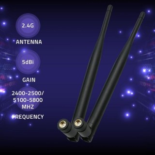 Qoltec 57046 Wi-Fi antenna 2.4/2.5 GHz | 5.1/5.8 GHz | 5dBi | omnidirectional | Indoor