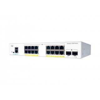 Cisco Catalyst 1000-16P-2G-L Network Switch, 16 Gigabit Ethernet (GbE) PoE+ Ports, 120W PoE Budget, two 1 G SFP Uplink Ports, Fanless Operation, Enhanced Limited Lifetime Warranty (C1000-16P-2G-L)