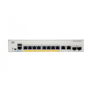 Cisco Catalyst 1000-8P-2G-L Network Switch, 8 Gigabit Ethernet (GbE) PoE+ Ports, 670W PoE Budget, two 1 G SFP/RJ-45 Combo Ports, Fanless Operation, Enhanced Limited Lifetime Warranty (C1000-8P-2G-L)