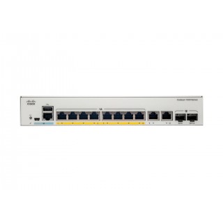 Cisco Catalyst 1000-8T-E-2G-L Network Switch, 8 Gigabit Ethernet (GbE) Ports, 2x 1G SFP/RJ-45 Combo Ports, Fanless Operation, External PS, Enhanced Limited Lifetime Warranty (C1000-8T-E-2G-L)