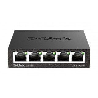 D-Link DGS-105 Unmanaged L2 Gigabit Ethernet (10/100/1000) Black