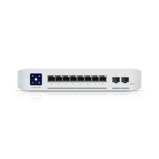 Ubiquiti Switch UniFi 8xRJ45 2.5G/2xSFP+ 10G Managed PoE+ Wall-Mountable, 1.3" Touchscreen, 120W PoE