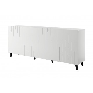 BARI chest of drawers 200x42x82 white matt