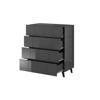 Cama chest of drawers 4D REJA graphite gloss/graphite gloss