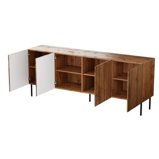 JUNGLE chest of drawers 190x40.5x74.5 oak wotan + black legs