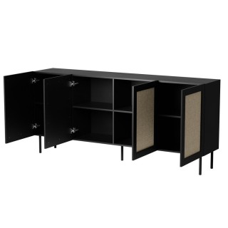 JUTA 4D chest of drawers 4D 200x39,5x90 black + linol calabria