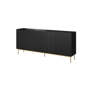 PAFOS chest of drawers on golden steel frame 200x40x102 matte black