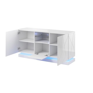 QIU 2D1K chest of drawers 150x41.5x75 cm glossy white/glossy white