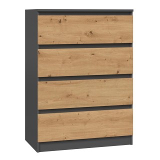 Topeshop M4 ANTRACYT/ARTISAN chest of drawers
