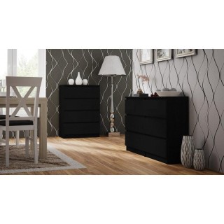 Topeshop M4 CZERŃ chest of drawers