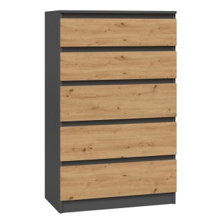 Topeshop M5 ANTRACYT/ARTISAN chest of drawers