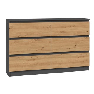 Topeshop M6 120 ANTRACYT/ART chest of drawers