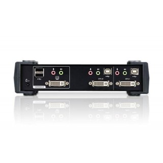 ATEN 2-Port USB DVI KVM Switch with Audio & USB 2.0 Hub (KVM Cables included)