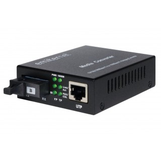 Emitter EM/1GB-ETH-1XSC-1550 Fiber optic converter WDM Ethernet 10/100/1000 Mbps RJ45/1xSC SM 9/125 (Tx 1550nm / Rx 1310nm) 20km