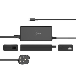j5create JUP2290C-FN 100W PD USB-C® Super Charger - UK, Black, includes 1.2 m cable