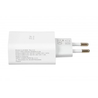 Wall charger iBOX C-36 GaN PD20W, white