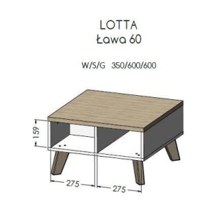 Cama LOTTA 60 coffee table wotan oak/mat black