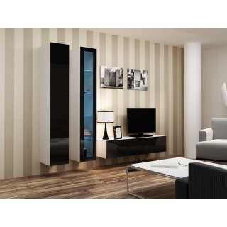 Cama Living room cabinet set VIGO 10 white/black gloss