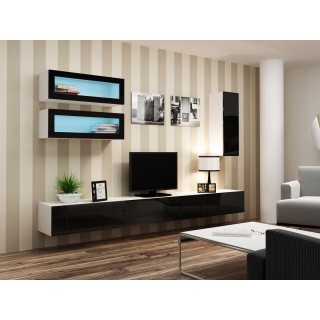 Cama Living room cabinet set VIGO 11 white/black gloss
