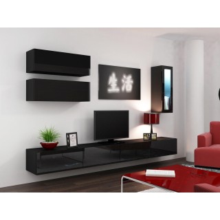 Cama Living room cabinet set VIGO 12 black/black gloss