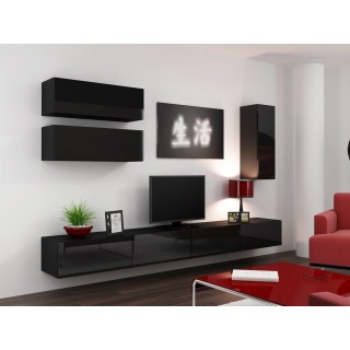 Cama Living room cabinet set VIGO 13 black/black gloss