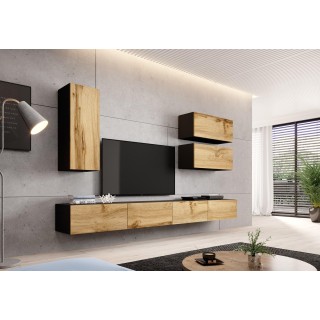 Cama living room cabinet set VIGO 13 black/wotan oak