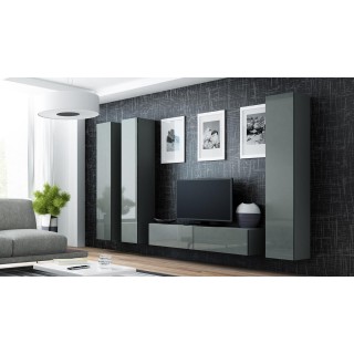 Cama Living room cabinet set VIGO 14 grey/grey gloss