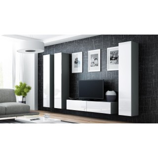 Cama Living room cabinet set VIGO 14 grey/white gloss