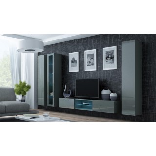 Cama Living room cabinet set VIGO 17 grey/grey gloss
