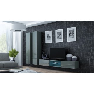 Cama Living room cabinet set VIGO 19 grey/grey gloss