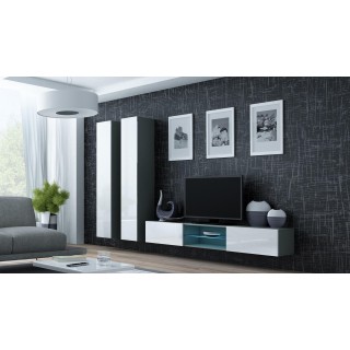 Cama Living room cabinet set VIGO 19 grey/white gloss
