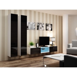 Cama Living room cabinet set VIGO 19 white/black gloss