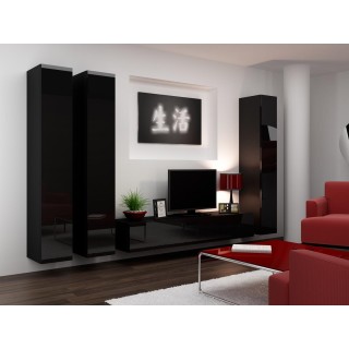 Cama Living room cabinet set VIGO 1 black/black gloss