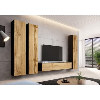 Cama living room cabinet set VIGO 1 black/wotan oak