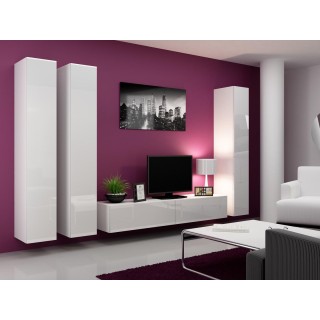 Cama living room cabinet set VIGO 1 white/white gloss